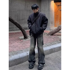 基础款黑色棉服男冬季美式潮牌痞帅夹棉加厚立领棉衣外套，男装棉衣，星座506A