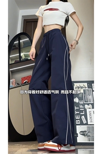 美式港风伞兵工装时尚阔腿裤宽松休闲潮流情侣款百搭长裤K702TP45图片