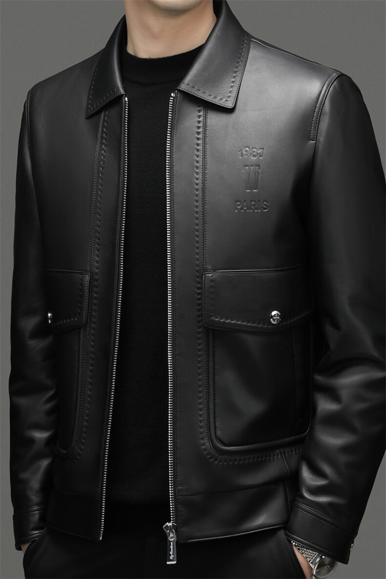 22086冬季新款海宁真皮羽绒服男绵羊皮外套可脱卸内胆鹅绒服P900,男装羽绒服,电商B360A（原721A）