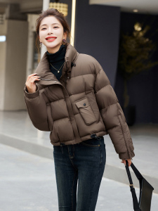 短款羽绒服女2024年冬季新款立领短款宽松羽绒服图片