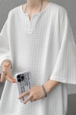 新款大码重磅短袖T恤情侣慵懒冰丝上衣男10045-P30控48已下单，男装T恤，电商A059