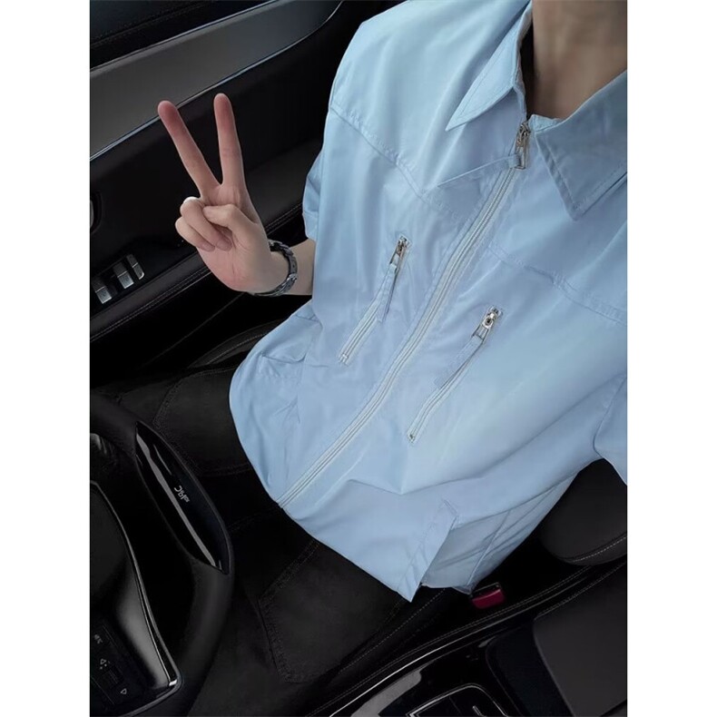 格纹肌理痞帅花衬衫男士2024春夏季宽松休闲短袖衬衣外套男,男装衬衫,星座716-2