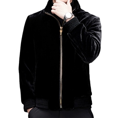 男士2023冬季新款休闲立领外套金貂绒夹克宽松保暖MSNAGM661-P225，男装夹克，电商B212（原钱塘6029）