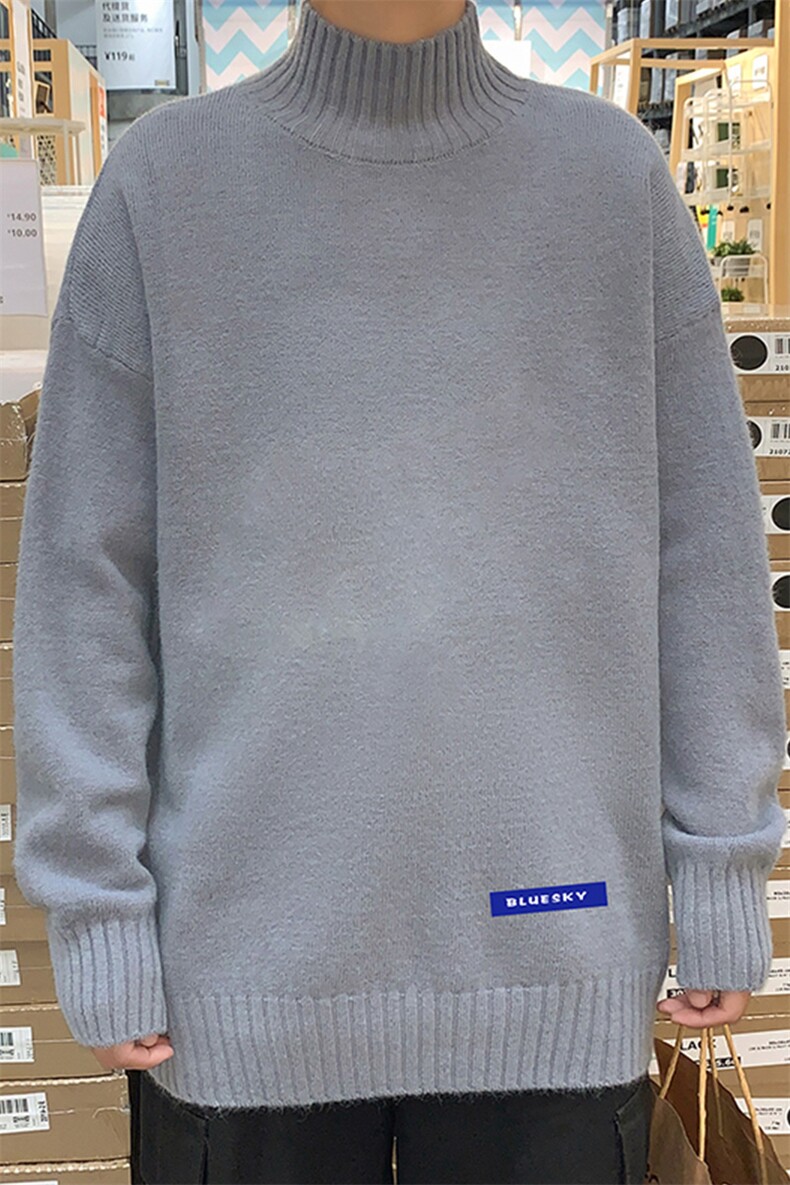 M18202-P45加绒款-P65半高领毛衣男士大码针织衫男毛线衣男,男装针织衫/毛衣,电商A040