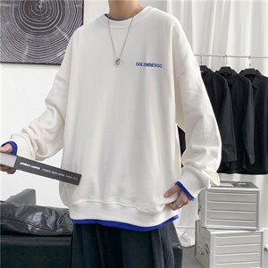 圆领简约卫衣男ins潮牌春秋hiphop日系情侣宽松高街上衣 T719-P35图片