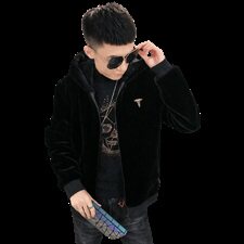 1仿皮草加绒棉服社会小伙加厚帅气男棉衣保暖外套C301B-PC01，男装棉衣，电商C301B
