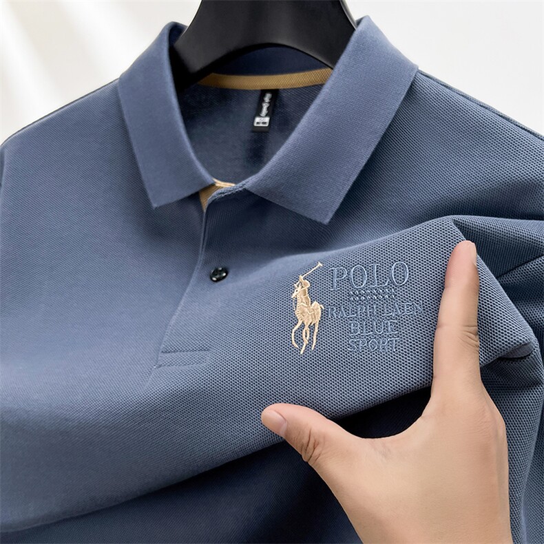100全棉男士长袖T恤2026秋季新款可外穿带领秋衣纯棉不起球POLO衫，男装T恤，电商B212（原钱塘6029）