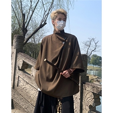 小众设计纽扣衬衫新中式高级感不规则衬衫A061-EC50268-P45，男装衬衫，电商A061