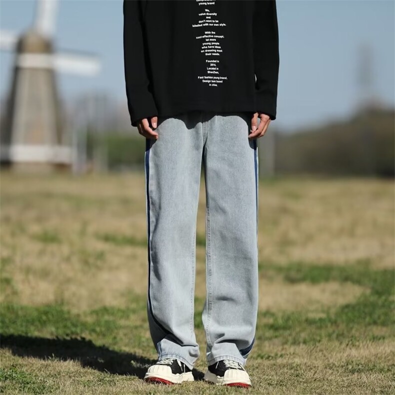 美式牛仔裤男春秋新款休闲直筒裤XK8026P40,男装牛仔裤,星座1116-2