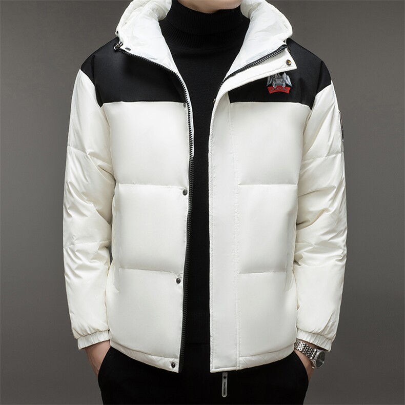 冬季新款连帽可脱卸羽绒服男士白鸭绒商务休闲上衣中年保暖外套，男装羽绒服，电商B212（原钱塘6029）