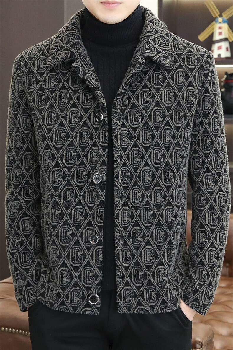 冬季新款男士毛呢大衣加棉加厚翻领修身潮流外套男D65P135控228,男装毛呢大衣,电商B226-2（原B217-2）