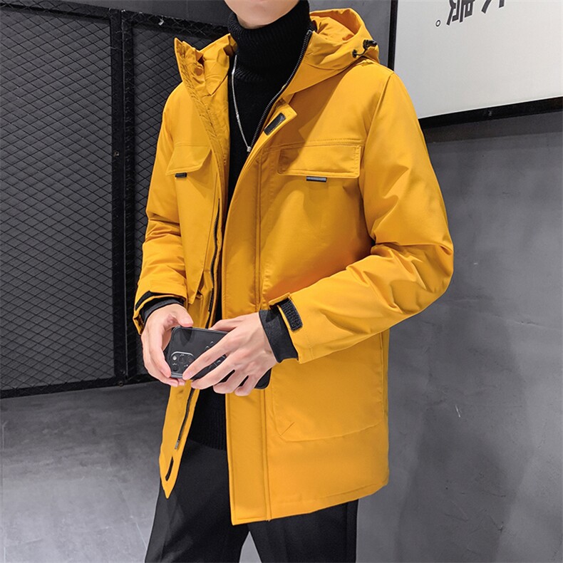 有版权连帽纯色班服团体情侣学生团建可印花羽绒服男士修身长款,男装羽绒服,星座301D-5(原星座1415）