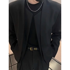 春款款男女立领无扣西装开衫结构垫肩西服外套JK0039P60，男装西服套装，星座1013-1