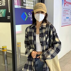 复古格子衬衫外套女2026春夏新款韩版设计感宽松休闲衬衣百搭，男装衬衫，星座218-1（原230）