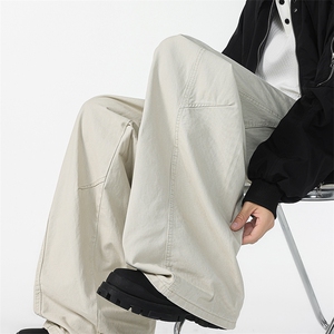 8XL-M 工装裤男秋季日系男直筒宽松阔腿休闲弯刀裤子男K9177P65图片