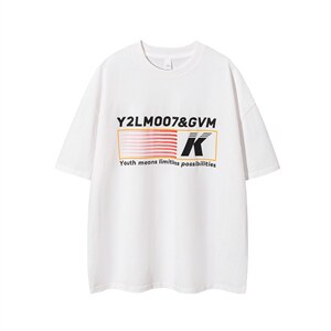 1白底条纹印花设计潮大码M-5XL短袖T恤男DT77779P18块特价控38图片