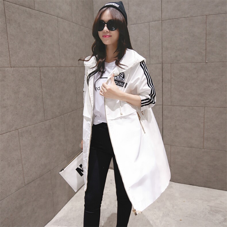 时尚百搭长款风衣外套女显瘦修身气质女装春季新款潮流单品，女装风衣，深水步