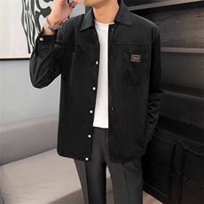港风灯芯绒加厚长袖衬衫男春秋季新款大码衬衣外套潮牌上衣服Y43，男装衬衫，星座1116A-2（原606A-1）
