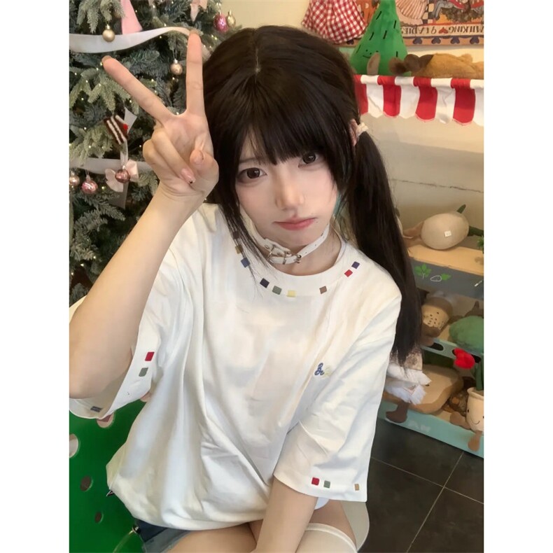 BK910CC-特P28彩虹刺绣重磅短袖T恤男女,男装T恤,星座1007（原301D）