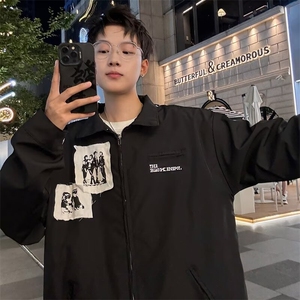美式复古贴布底特律工装夹克男女宽松休闲外套潮 J211图片
