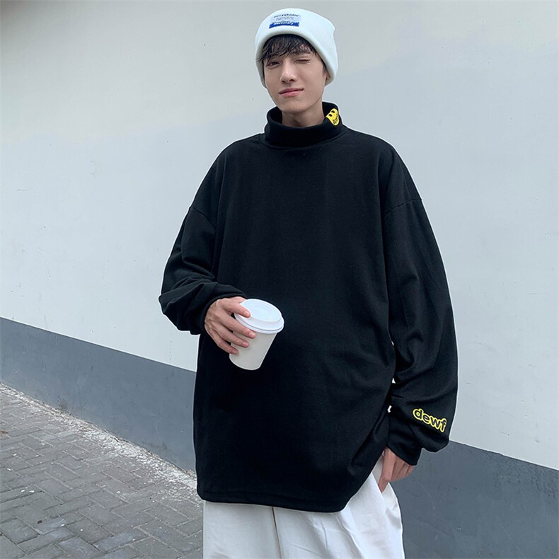 T302-P28纯色德绒印花高领打底保暖长袖打底衫图片