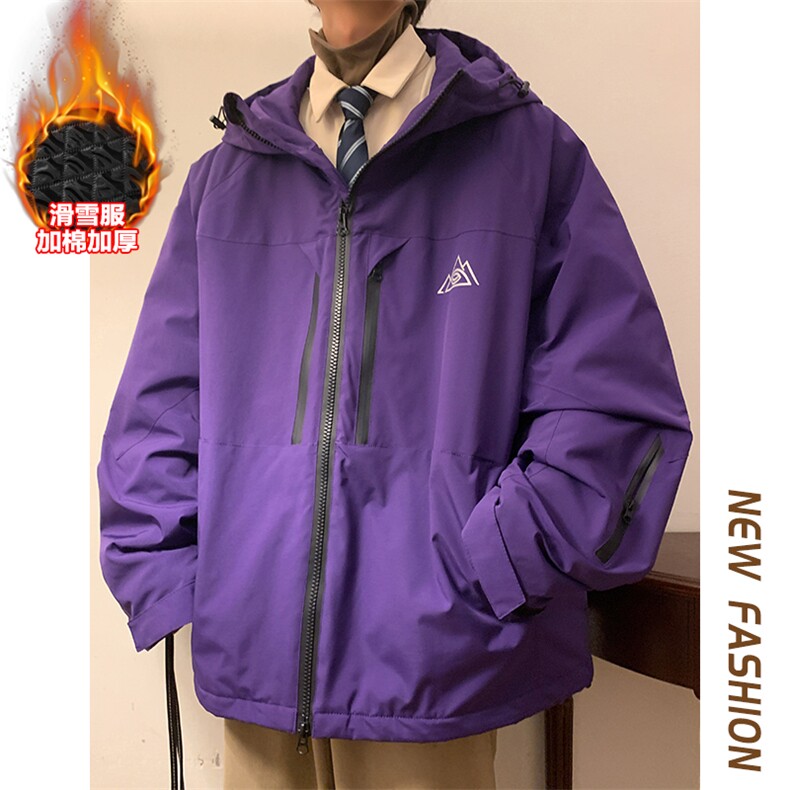 24冬休闲户外双板防水滑雪服男大码加棉加厚保暖中性风M77-P160,男装棉衣,电商A001-1