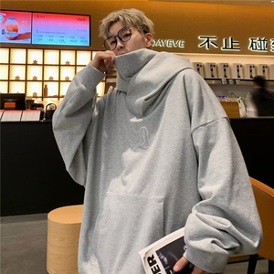 痞帅美式外套男秋季2023新款潮牌宽松连帽套头卫衣 WQ41 P52图片