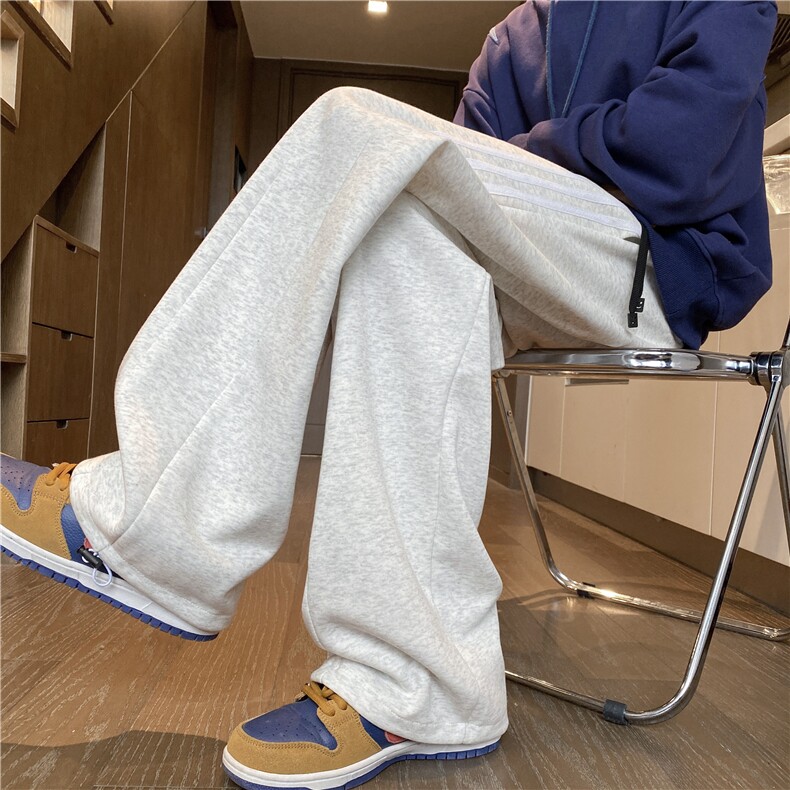 抖音品质秋季新款潮流条纹拼接宽松休闲卫裤B315-K818-特p40控78,男装休闲裤,电商B315
