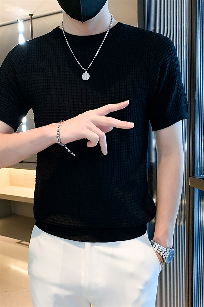 A409-1针织衫数据款主推T恤夏季百搭休闲时尚男士圆领短袖,男装T恤,电商A409-1