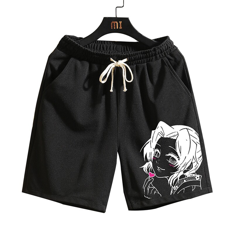 MK37153-P15冰丝短裤男士大码宽松休闲五分裤男运动中裤砖墙挂拍,男装休闲裤,电商A040A