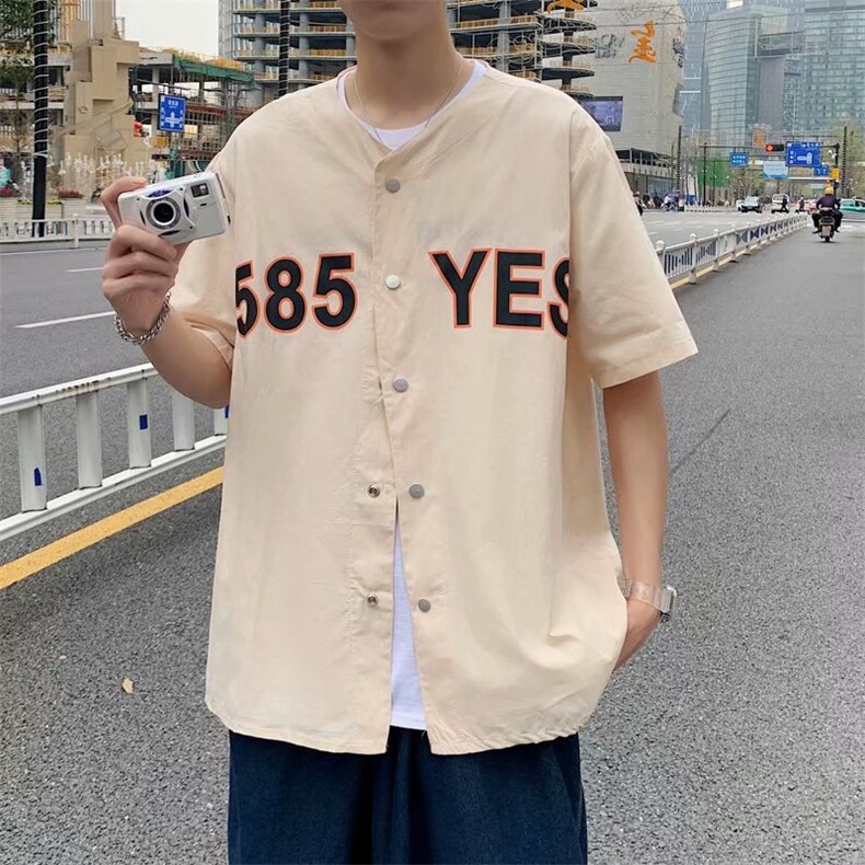 短袖衬衫春款男港风潮流C585P26,男装衬衫,星座1116-2