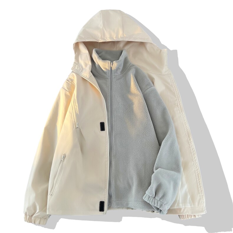 三合一冲锋衣男士加绒棉衣潮大码棉服外套两件套A266-SH80181-P80图片
