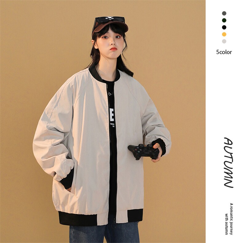 情侣潮大码宽松休闲多色光板夹克棒球服外套潮J7204 P30【特价】图片