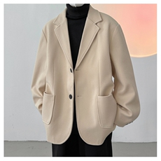 N6169/P95加棉P105冬季新开叉呢料毛呢西服男宽松外套上衣呢大衣，男装西服，电商A141