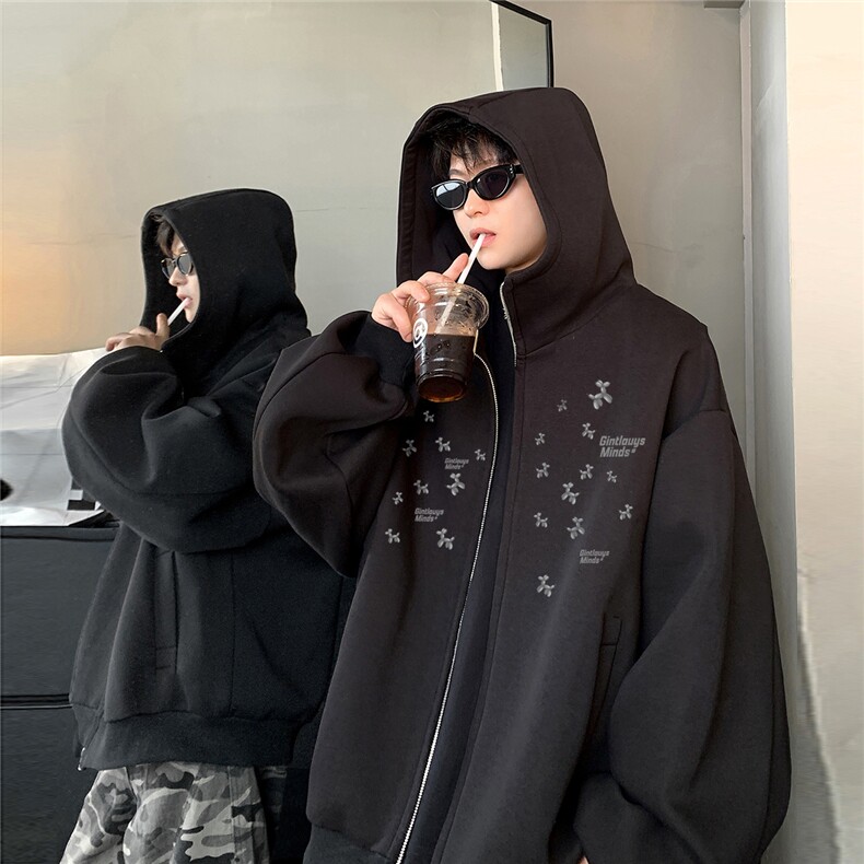 重磅430克连帽卫衣外套男女美式复古小狗印花外套jk713-p68,女装短外套,电商C307