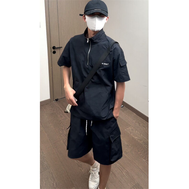 时尚套装，抖音得物现货，可送样，A061-AA01170-特P60-视频截图，男装休闲套装，电商A061