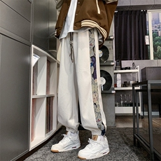 XZ213-DK2003-P45控58港风美式灯芯绒小熊刺绣ins束脚运动休闲裤，男装休闲裤，星座213