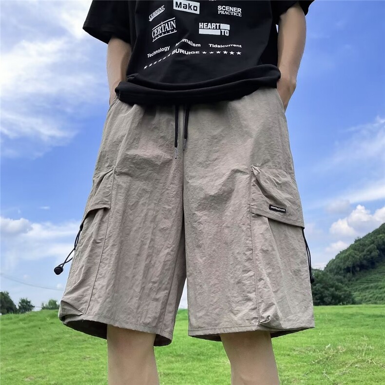 机能工装短裤男士夏季薄款大码宽松裤衩美式E519P30,男装休闲裤,星座1116-2