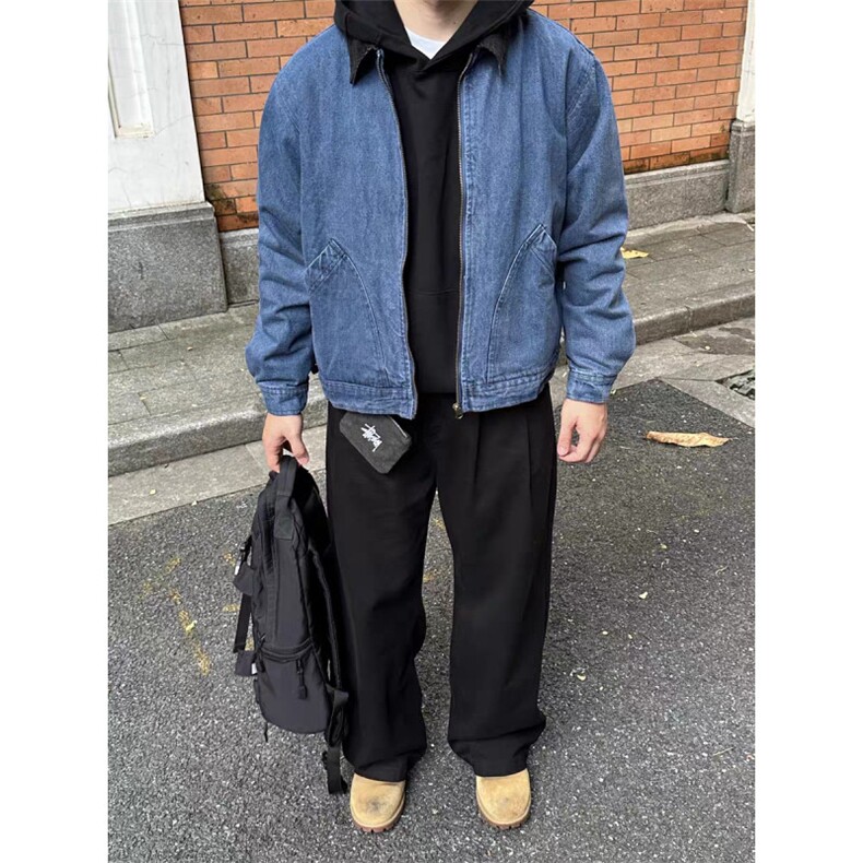 美式复古牛仔工装夹克男秋季高街cleanfit百搭休闲外套LF4009-P65图片