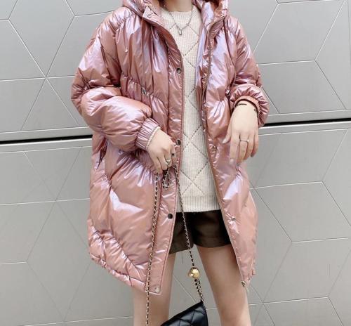 SGH2096爆版亮皮连帽时尚保暖羽绒服,女装羽绒服,L·H·X