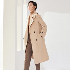 知性气质有腔调女外套大衣羊毛双面呢，女装双面呢大衣，牧绒庄园