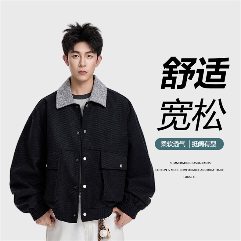 得物二开潮牌大口袋设计翻领夹克外套男2025秋季新款JK1226-P108,男装夹克,星座1103-3