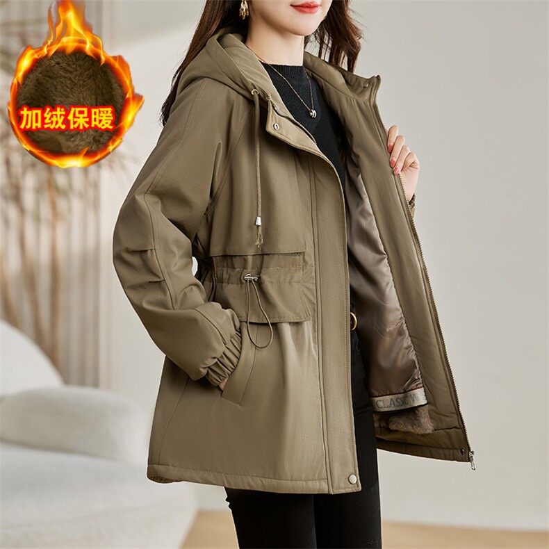 现货！棉衣女2024年冬季新款韩版修身加绒加厚派克服休闲棉服，女装棉衣/棉服，慕咨