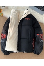 新款棉衣女加绒立领印花棉服外套面包服棉袄3350-P80控118，男装棉衣，星座207