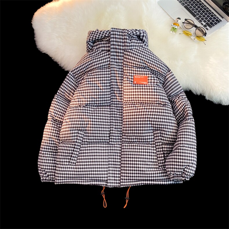 2023加厚格子棉衣男女棉服连帽面包服棉袄外套3332-P100控148,男装棉衣,星座207