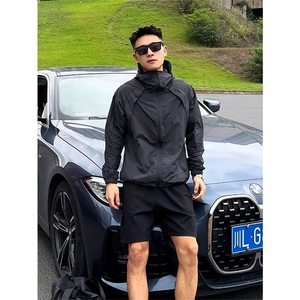 现货 冰丝连帽防晒衣轻薄网眼透气户外运动拼接外套男 A699-P45图片