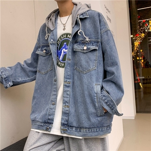 夹克连帽牛仔外套ins潮牌男春秋韩版潮流痞帅衣服秋季 W1251-P62图片