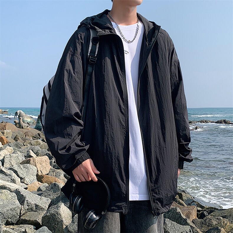 特批P45无差价夏季防紫外线UPF50+速干薄款登山夹克防晒服男J2600,男装防晒衣,电商A001-1
