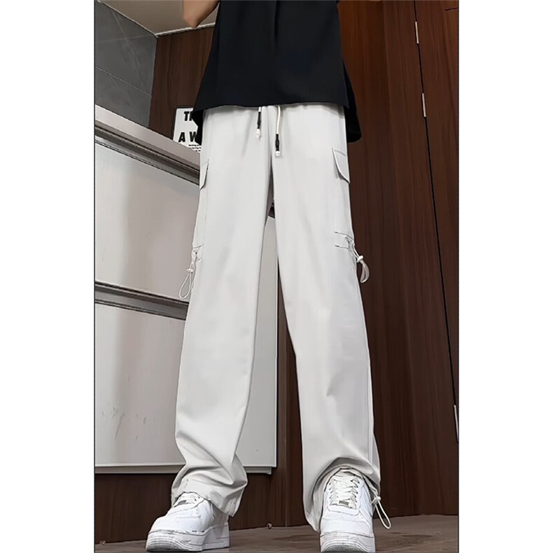 K9076/特P35冰丝工装裤子男士痞帅大码抽绳休闲长裤速干裤控68,男装休闲裤,电商A141