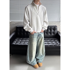 【430克】美式卫衣5Q4027-TP5588立领硬汉上衣休闲潮百搭拼接，男装卫衣，电商A102
